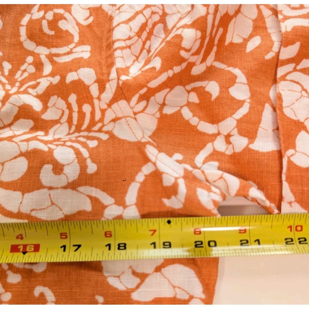 Women's Chico's Size 1 Medium 100% Linen Tropical Print Blouse, Button Up Resort - Picture 8 of 11